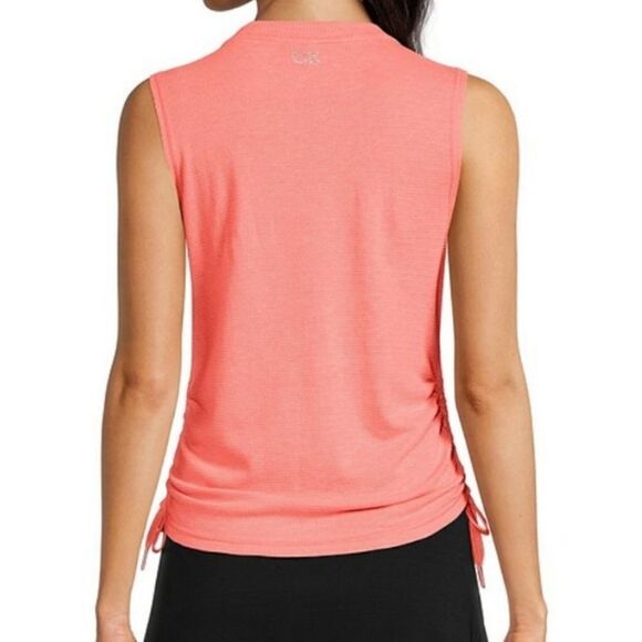 Calvin Klein Performance Sleeveless Crew Neck Side Tie Ruched Tank Top -I - Picture 9 of 9